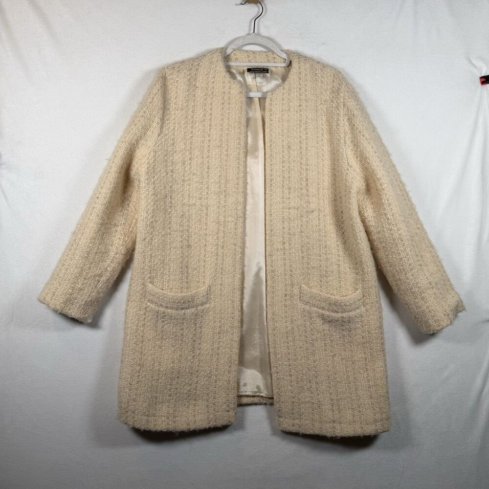 Vintage Tapestries Ireland Wool Coat & Scarf Set Helena Ruuth Yellow M